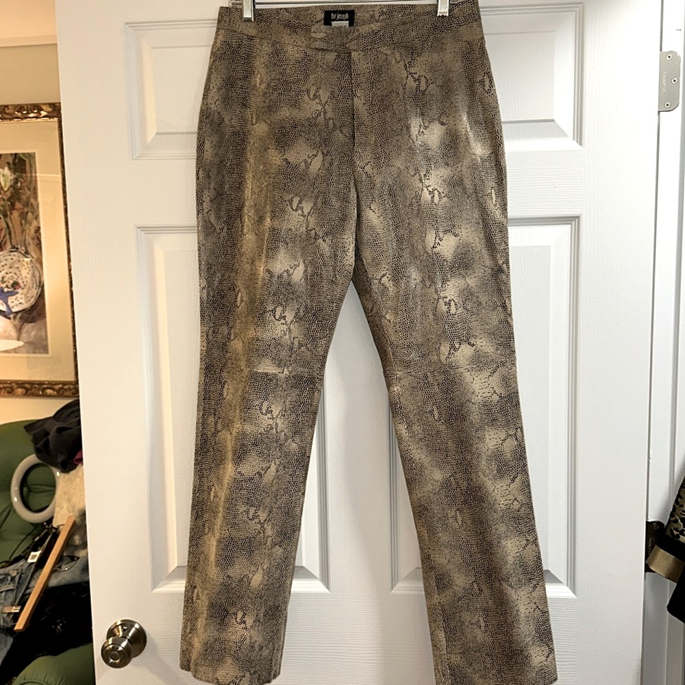 For Joseph Suede leather animal print pants